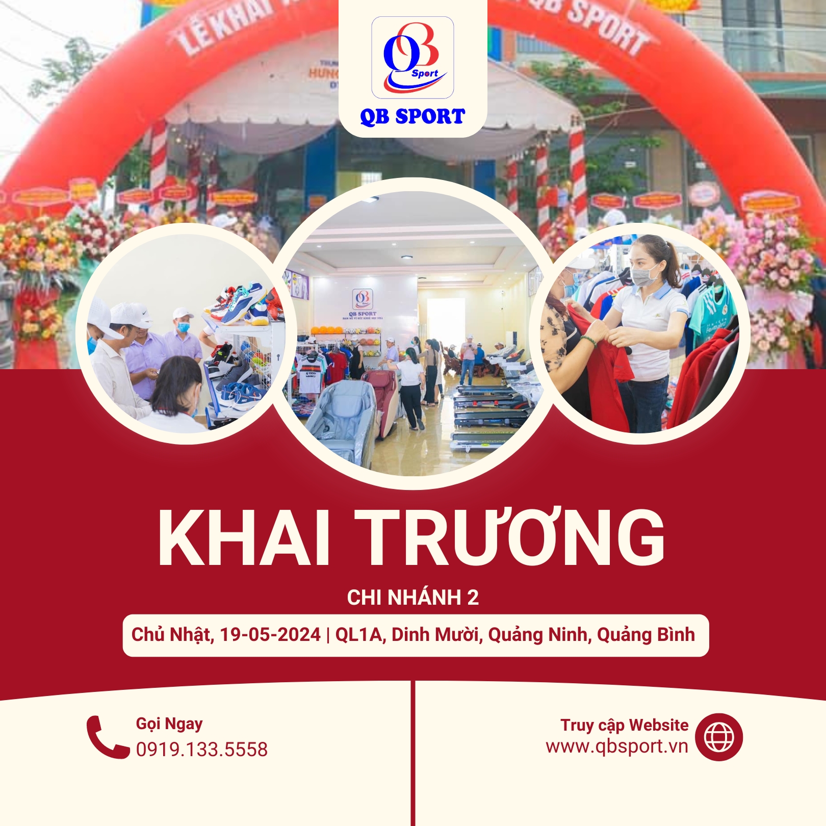 Khai Trương Chi Nhánh Mới - QB Sport Dinh Mười, Quảng Ninh, Quảng Bình!